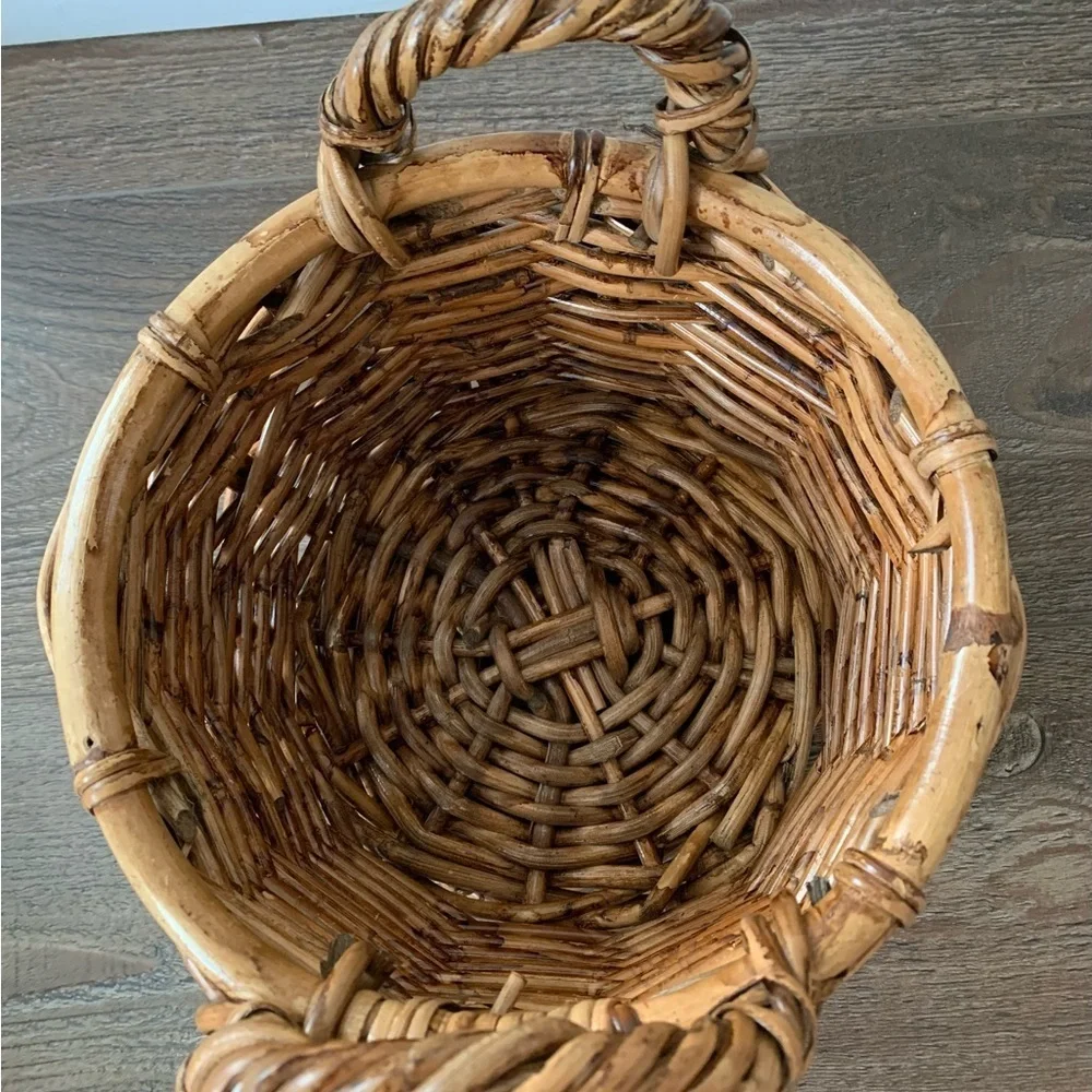 Handcrafted Brown Wicker Basket